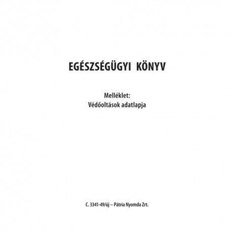 Egészségügyi könyv 123x170 mm 14 év alatti gyermekeknek