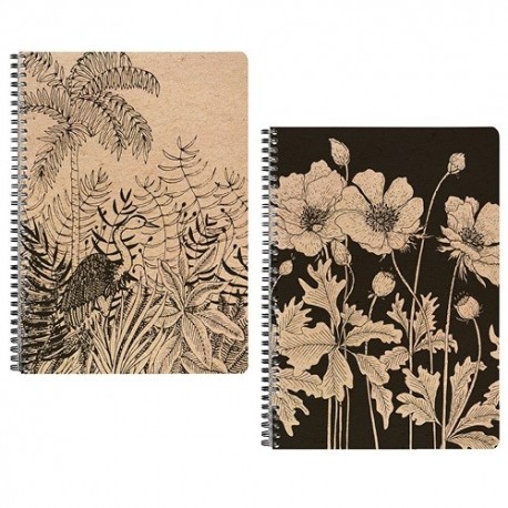 Jegyzetfüzet Clairefontaine Le Cerisier Blanc A/4, spirálos, 74 lapos, vonalas, vegyes minta