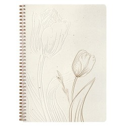 Jegyzetfüzet Clairefontaine Tulip paper, spirálos, A/4, 21x29,7cm, 74 lapos, pontozott