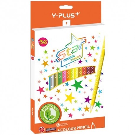 Színes ceruza Y-Plus+ STAR 36 db-os klt. színezővel, hegyezővel