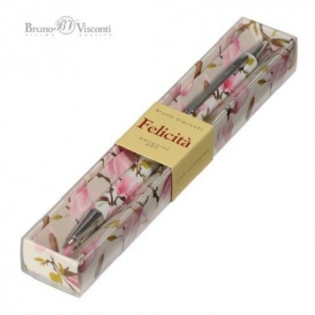 Golyóstoll Bruno Visconti 0,7mm kék, fém test, Felicita - Flowers Fantasy
