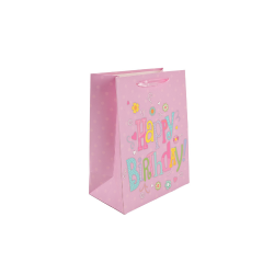 Dísztasak matt 26x32 cm lila Happy Birthday