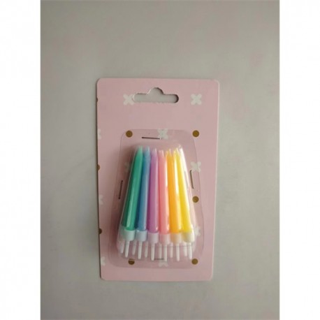 Gyertya szülinapi színes 6 cm 2x6db/csomag