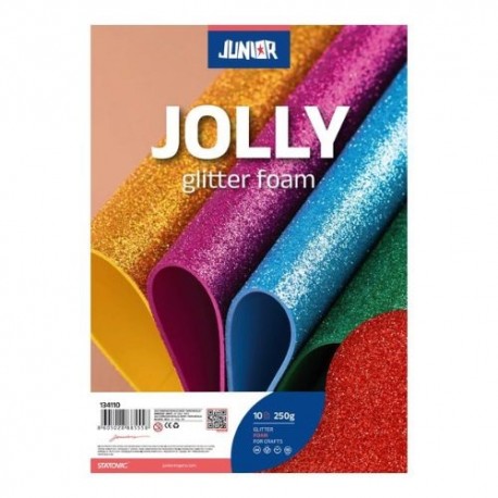 Kreatív Junior csillámos dekor gumilap A/4, piros, 10 db/csomag