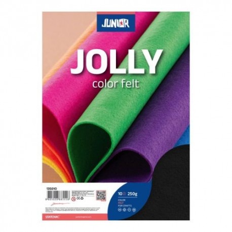 Kreatív Junior filc lapok A/4, fekete, 10 db/csomag