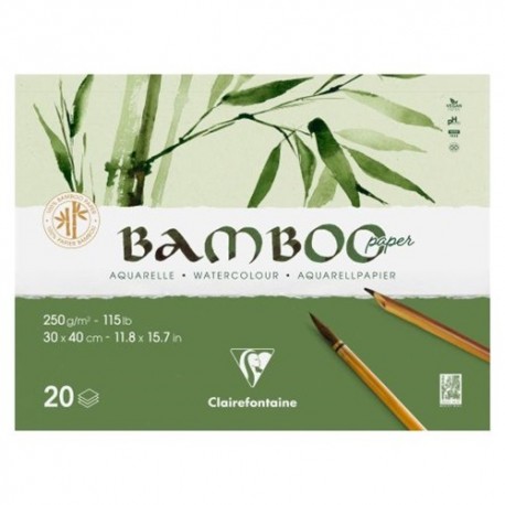 Művészeti rajztömb Clairefontaine Bamboo 40x30 cm 20 lap 250g fekvő akvarell technikához