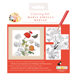 Kreatív színezőfüzet Maria Sibylla Merian 4 motívum, összecsukható