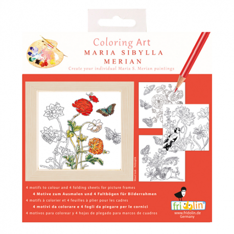 Kreatív színezőfüzet Maria Sibylla Merian 4 motívum, összecsukható