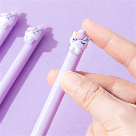 Zselés toll Lazy Stars 0,5 mm radírozható unikornis lila betéttel