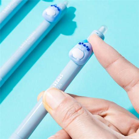 Zselés toll Lazy Stars 0,5 mm radírozható cica kék betéttel