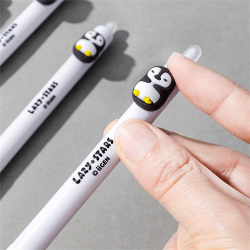 Zselés toll Lazy Stars 0,5 mm radírozható pingvin fekete betéttel