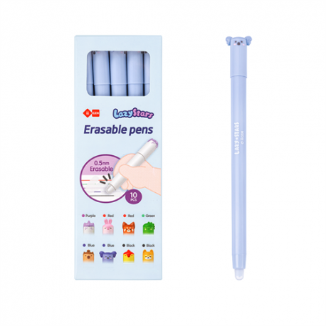 Zselés toll Lazy Stars kupakos 0,5 mm radírozható koala kék betéttel