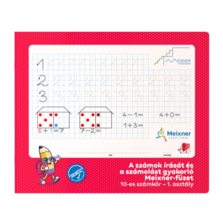 Füzet Meixner kisalakú 1.osztályos 8mm sorközzel 32 lapos fekvő négyzethálós 10-es számkör