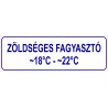 Zöldséges fagyasztó HACCP tábla