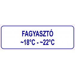 Fagyasztó HACCP tábla