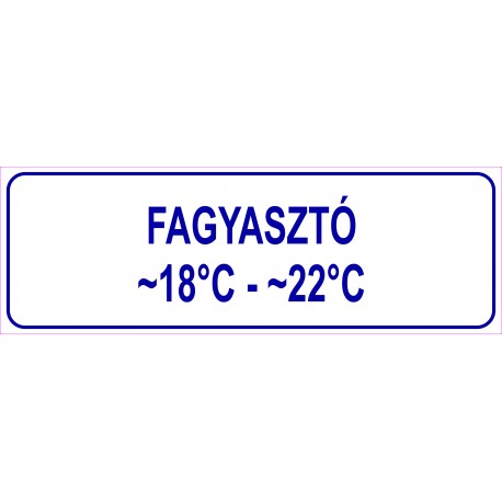 Fagyasztó HACCP tábla