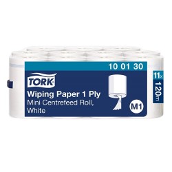 Kéztörlő TORK 1 rétegű, tekercses fehér 11x120m x21cm 11 db/csomag