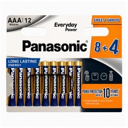 Tartós elem Panasonic AAA micro 1.5 V alkáli 12 db-os