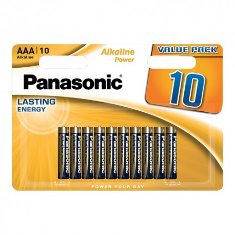 Tartós elem Panasonic AAA micro 1.5V alkáli 10 db-os