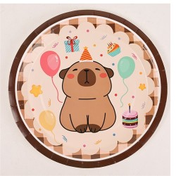 Partytányér 23 cm Kapibara 10 db/csomag